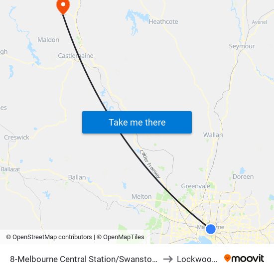 8-Melbourne Central Station/Swanston St (Melbourne City) to Lockwood South map