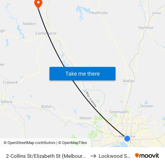 2-Collins St/Elizabeth St (Melbourne City) to Lockwood South map