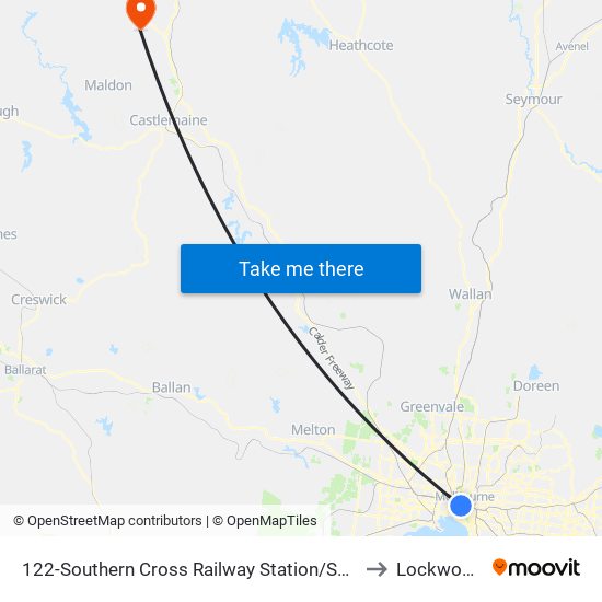 122-Southern Cross Railway Station/Spencer St (Melbourne City) to Lockwood South map