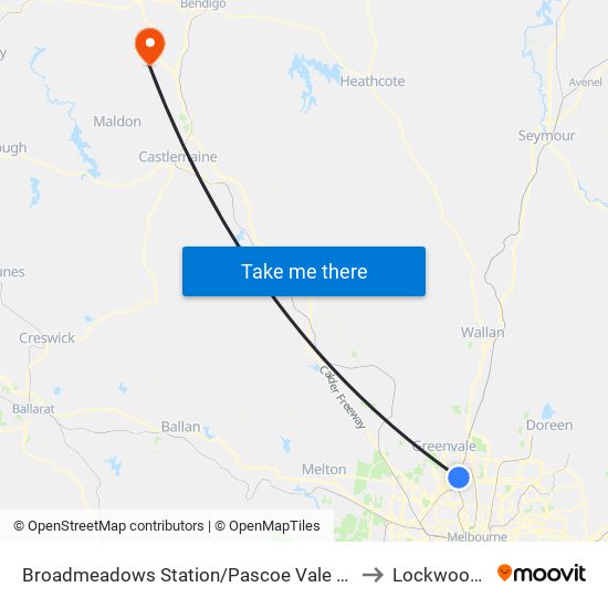Broadmeadows Station/Pascoe Vale Rd (Broadmeadows) to Lockwood South map