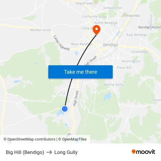 Big Hill (Bendigo) to Long Gully map
