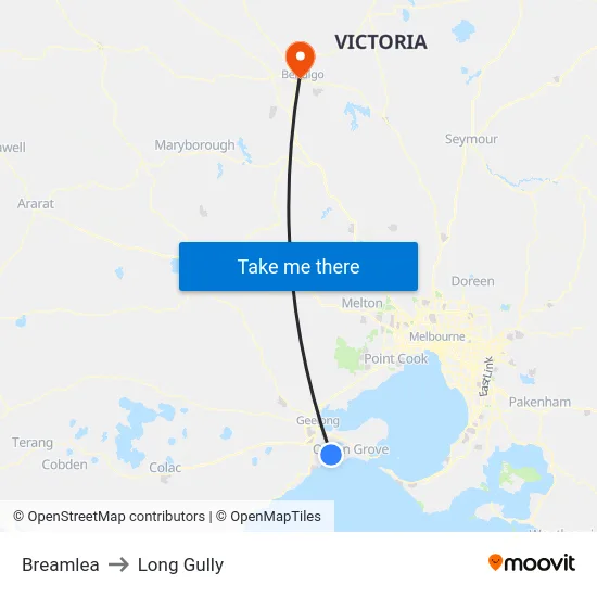 Breamlea to Long Gully map