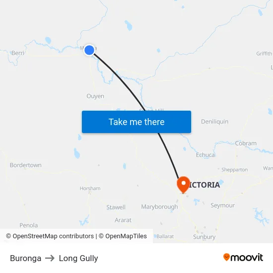 Buronga to Long Gully map