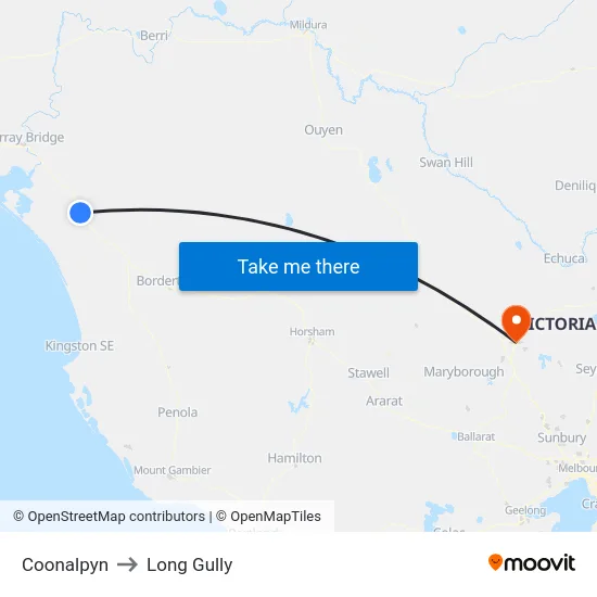Coonalpyn to Long Gully map