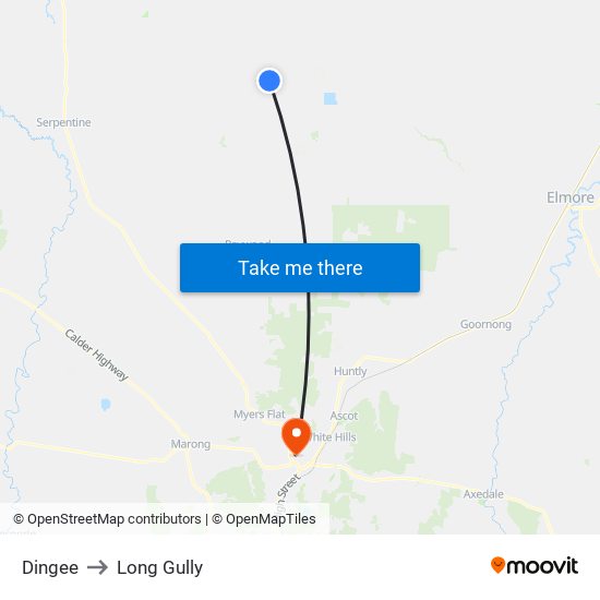 Dingee to Long Gully map