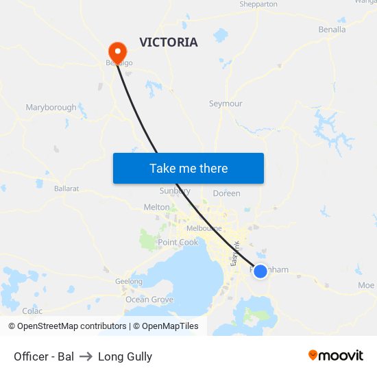 Officer - Bal to Long Gully map