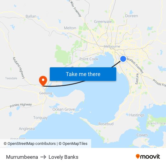 Murrumbeena to Lovely Banks map
