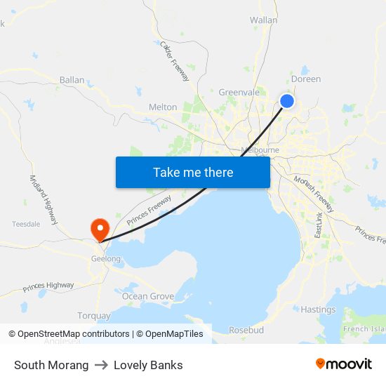 South Morang to Lovely Banks map