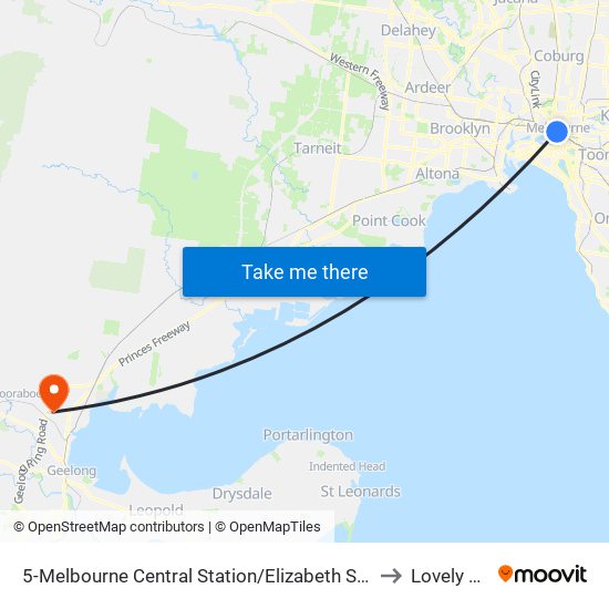 5-Melbourne Central Station/Elizabeth St (Melbourne City) to Lovely Banks map