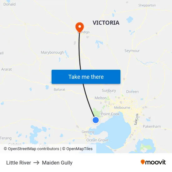 Little River to Maiden Gully map