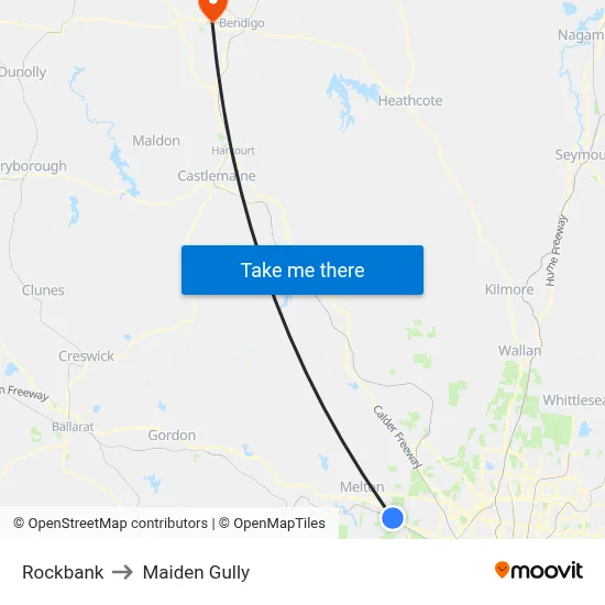 Rockbank to Maiden Gully map