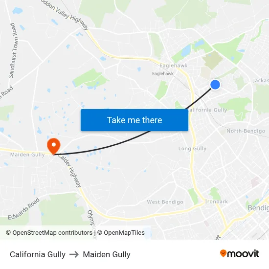 California Gully to Maiden Gully map