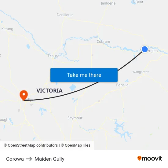 Corowa to Maiden Gully map