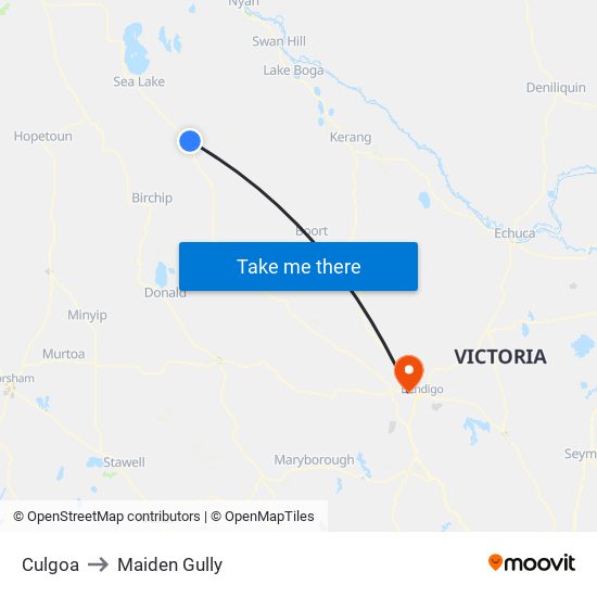 Culgoa to Maiden Gully map