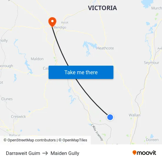 Darraweit Guim to Maiden Gully map