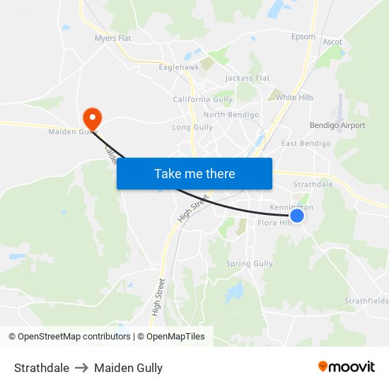 Strathdale to Maiden Gully map