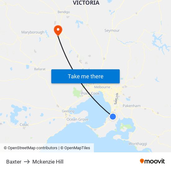 Baxter to Mckenzie Hill map