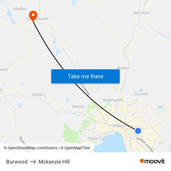Burwood to Mckenzie Hill map