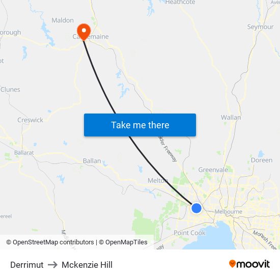 Derrimut to Mckenzie Hill map