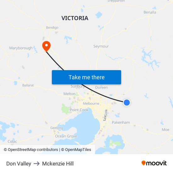 Don Valley to Mckenzie Hill map