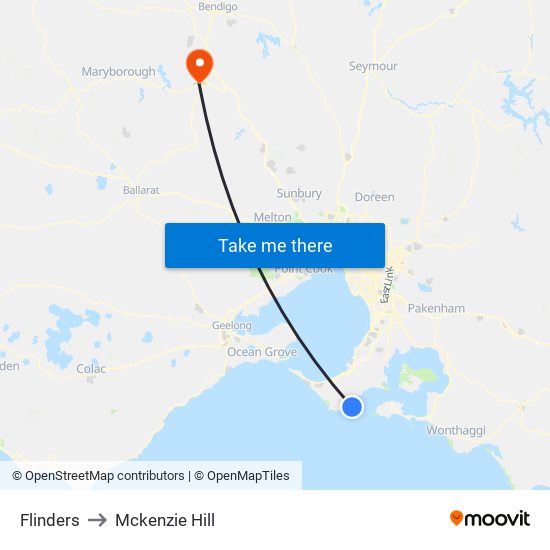 Flinders to Mckenzie Hill map