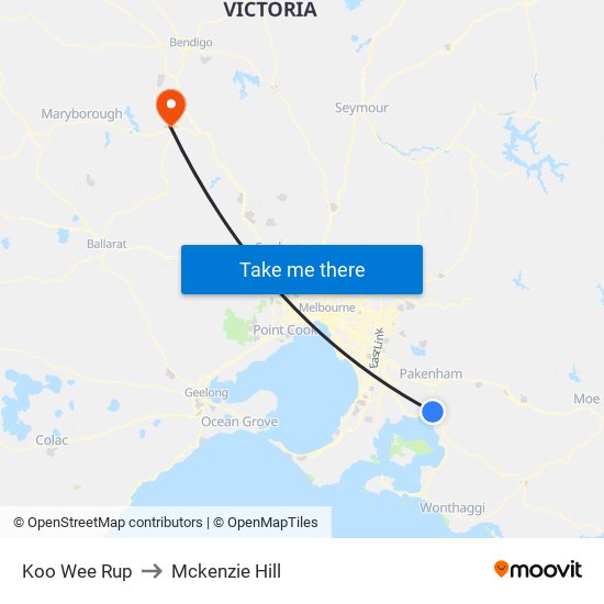 Koo Wee Rup to Mckenzie Hill map