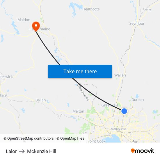 Lalor to Mckenzie Hill map