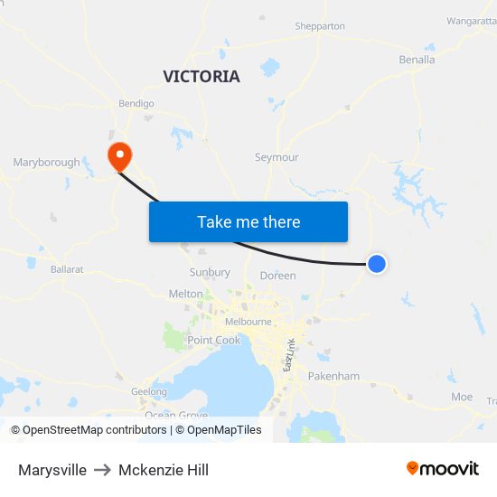 Marysville to Mckenzie Hill map