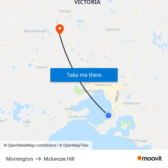 Mornington to Mckenzie Hill map