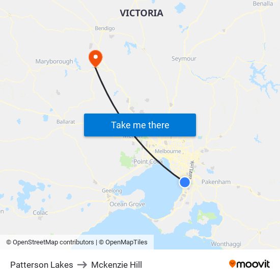 Patterson Lakes to Mckenzie Hill map