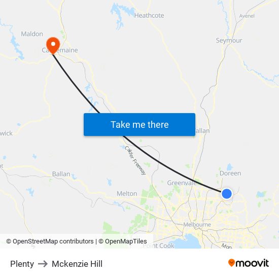 Plenty to Mckenzie Hill map