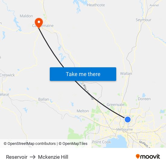 Reservoir to Mckenzie Hill map