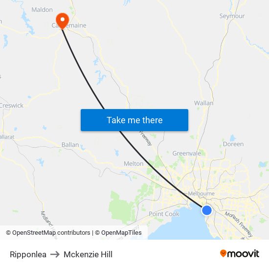 Ripponlea to Mckenzie Hill map