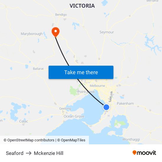 Seaford to Mckenzie Hill map