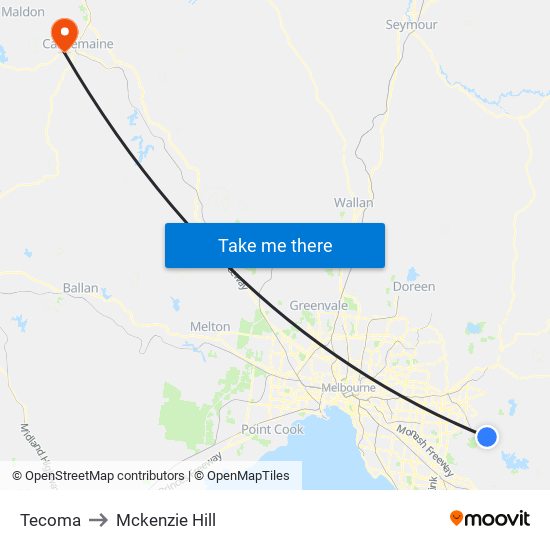 Tecoma to Mckenzie Hill map