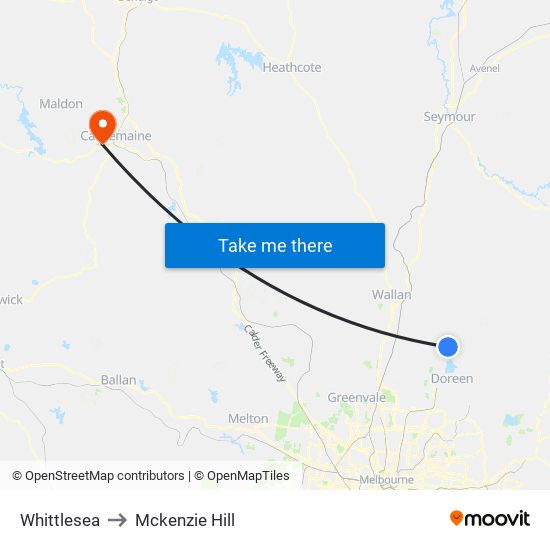 Whittlesea to Mckenzie Hill map