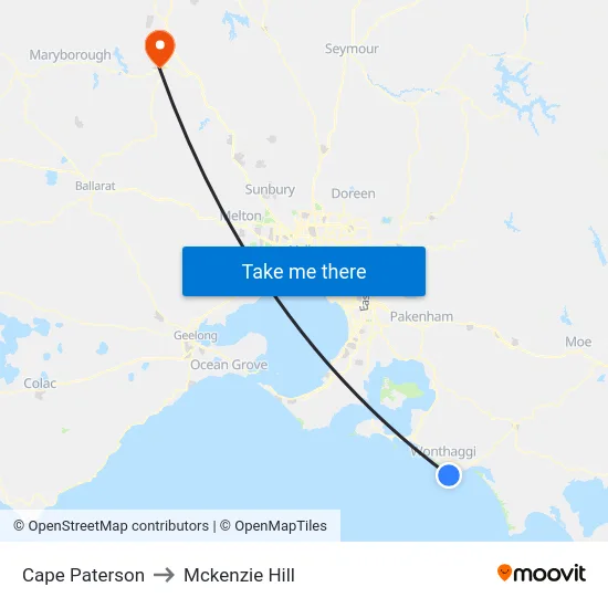 Cape Paterson to Mckenzie Hill map