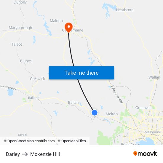 Darley to Mckenzie Hill map