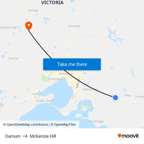 Darnum to Mckenzie Hill map