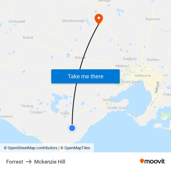 Forrest to Mckenzie Hill map