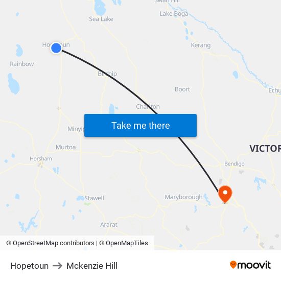 Hopetoun to Mckenzie Hill map