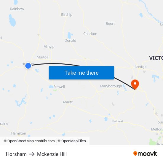 Horsham to Mckenzie Hill map