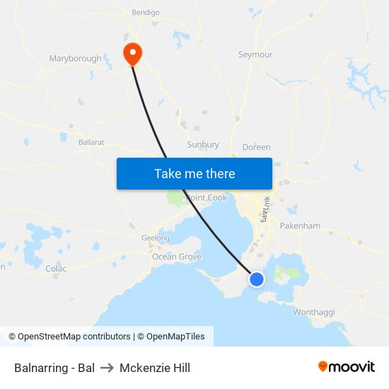 Balnarring - Bal to Mckenzie Hill map