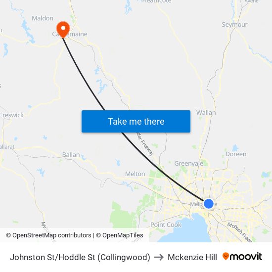 Johnston St/Hoddle St (Collingwood) to Mckenzie Hill map