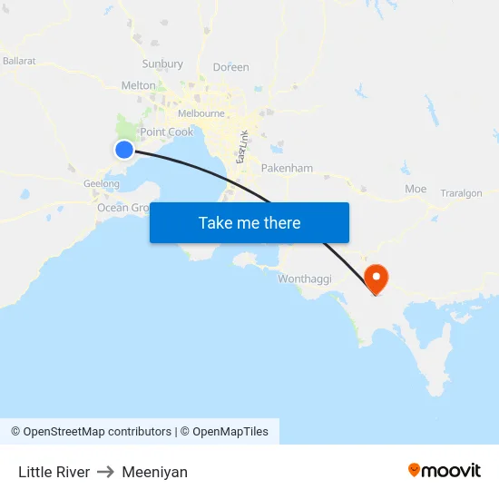 Little River to Meeniyan map