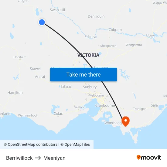 Berriwillock to Meeniyan map