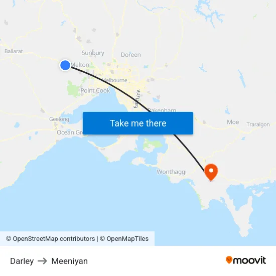 Darley to Meeniyan map