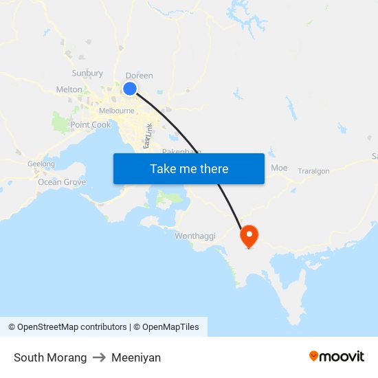 South Morang to Meeniyan map