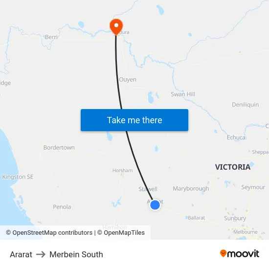 Ararat to Merbein South map