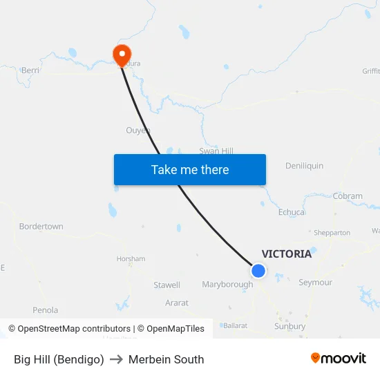 Big Hill (Bendigo) to Merbein South map